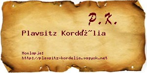 Plavsitz Kordélia névjegykártya